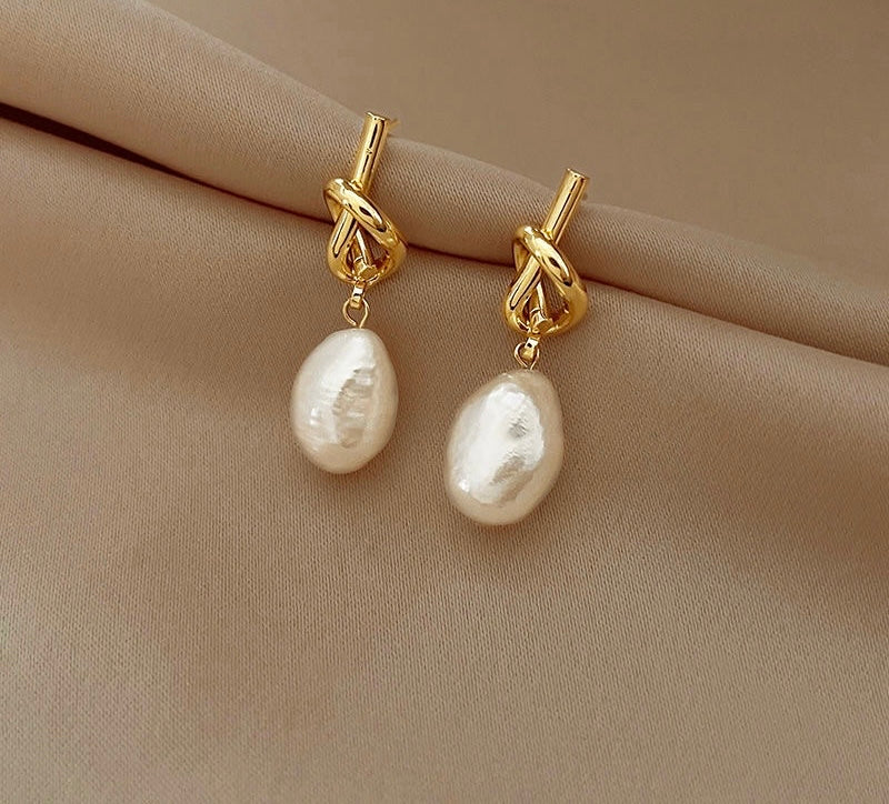 Vintage Baroque Pearl Earrings