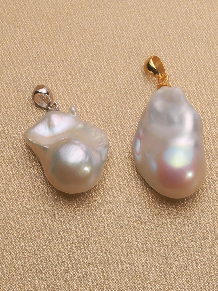 Natural Irregular Baroque Pearl Necklace Pendant