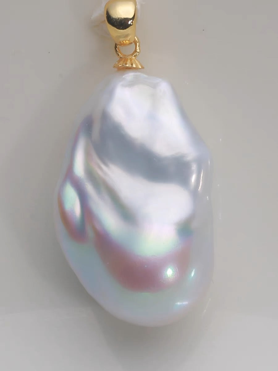 Natural Irregular Baroque Pearl Necklace Pendant